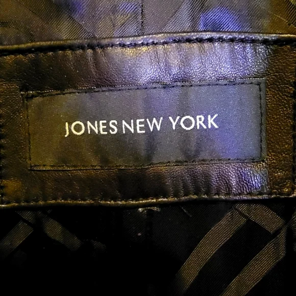 🦋Vintage Black Leather Swing Jacket 🦋Jones New York  1X Plus Womans - Picture 3 of 14
